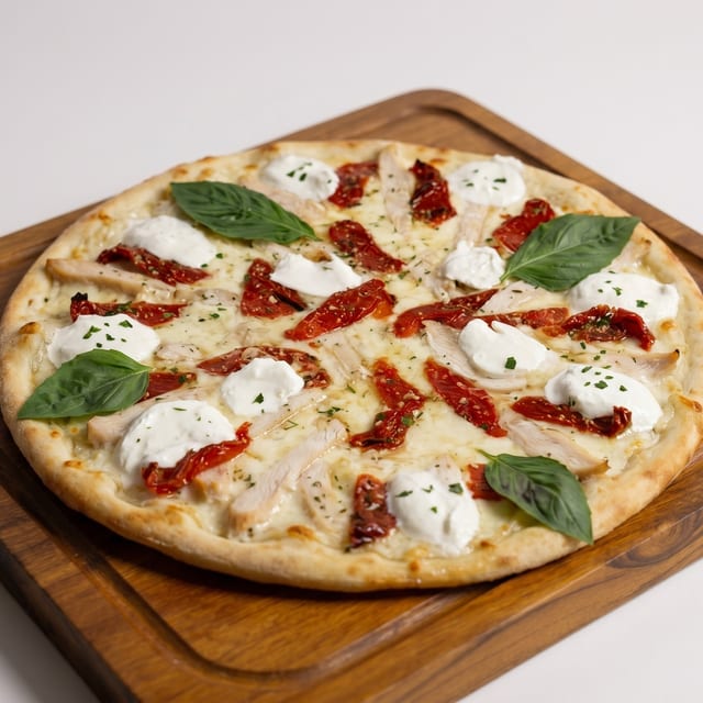 Chicken & Roasted Peppers Pizza.