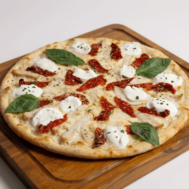 Chicken & Roasted Peppers Pizza Slice.